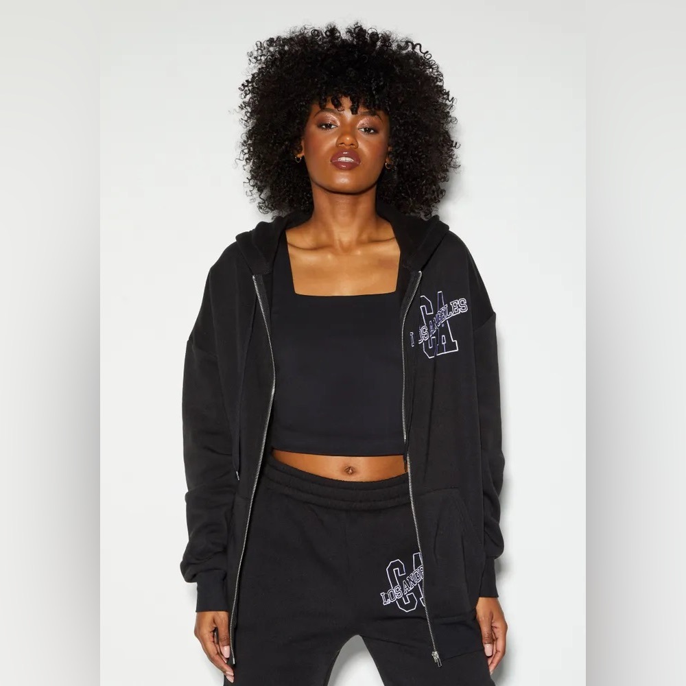 Rue 21 Los Angeles Graphic Zip Up Hoodie